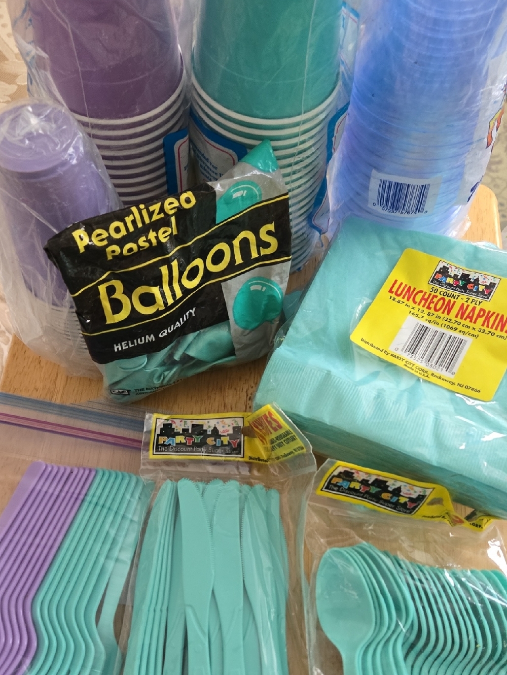 Purple And Teal Party Plates And Napkins